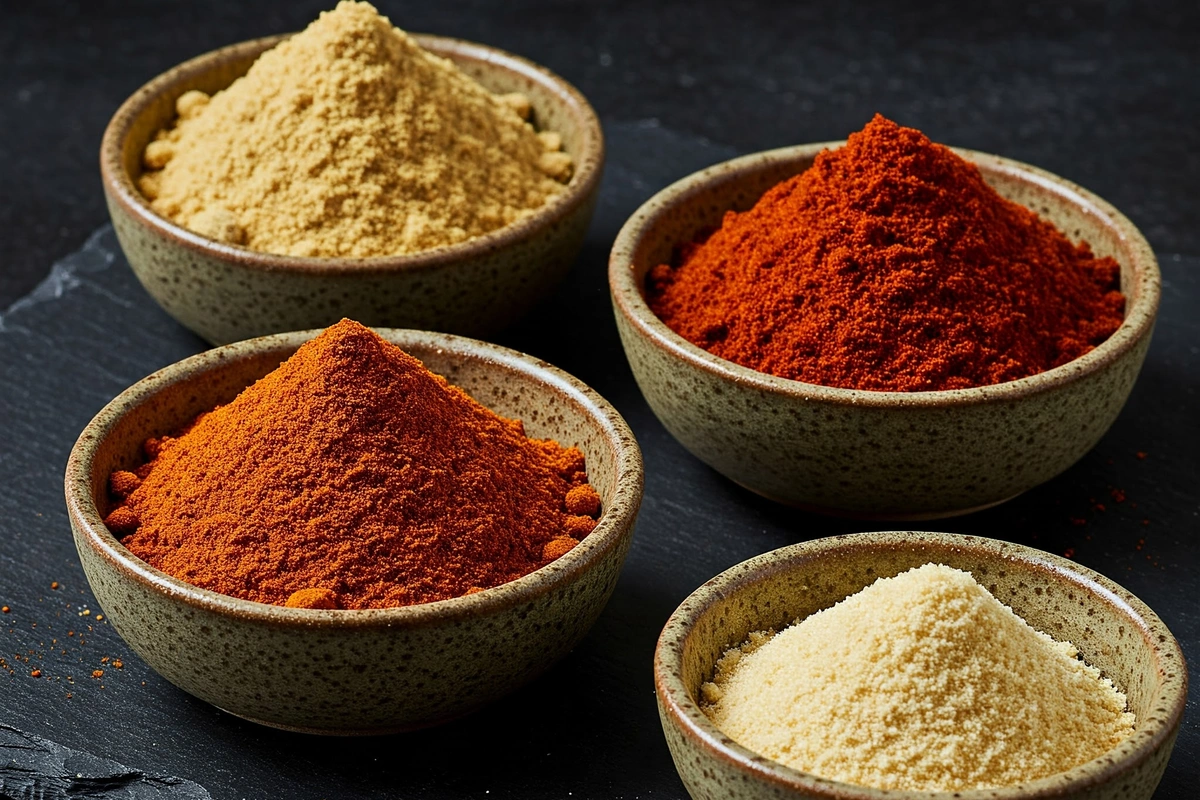 Spices used in baked beans, including mustard and paprika