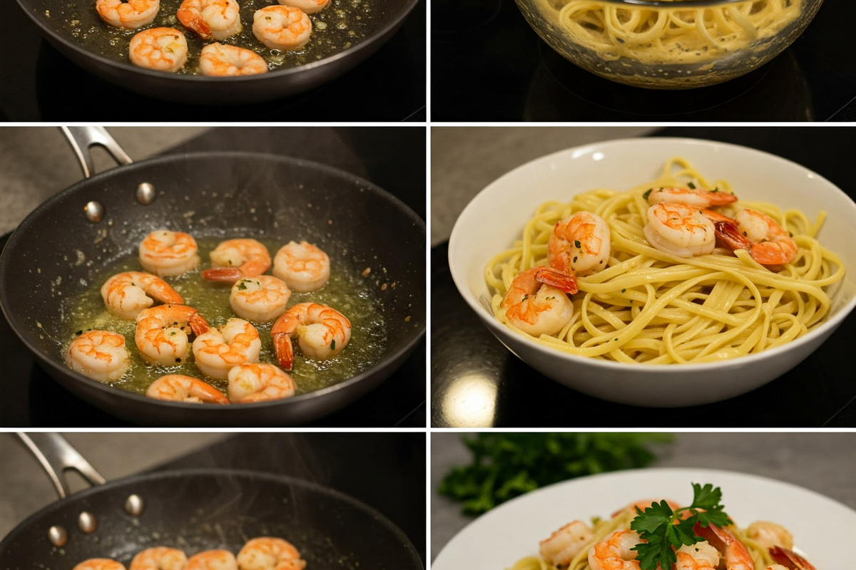  Step-by-step guide to cooking shrimp scampi.