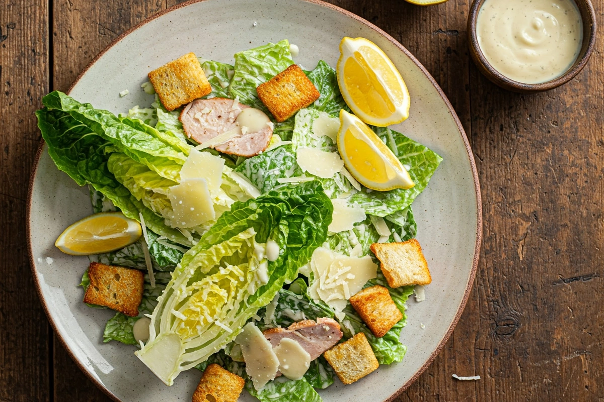 Perfect Caesar Salad with Croutons and Dressing