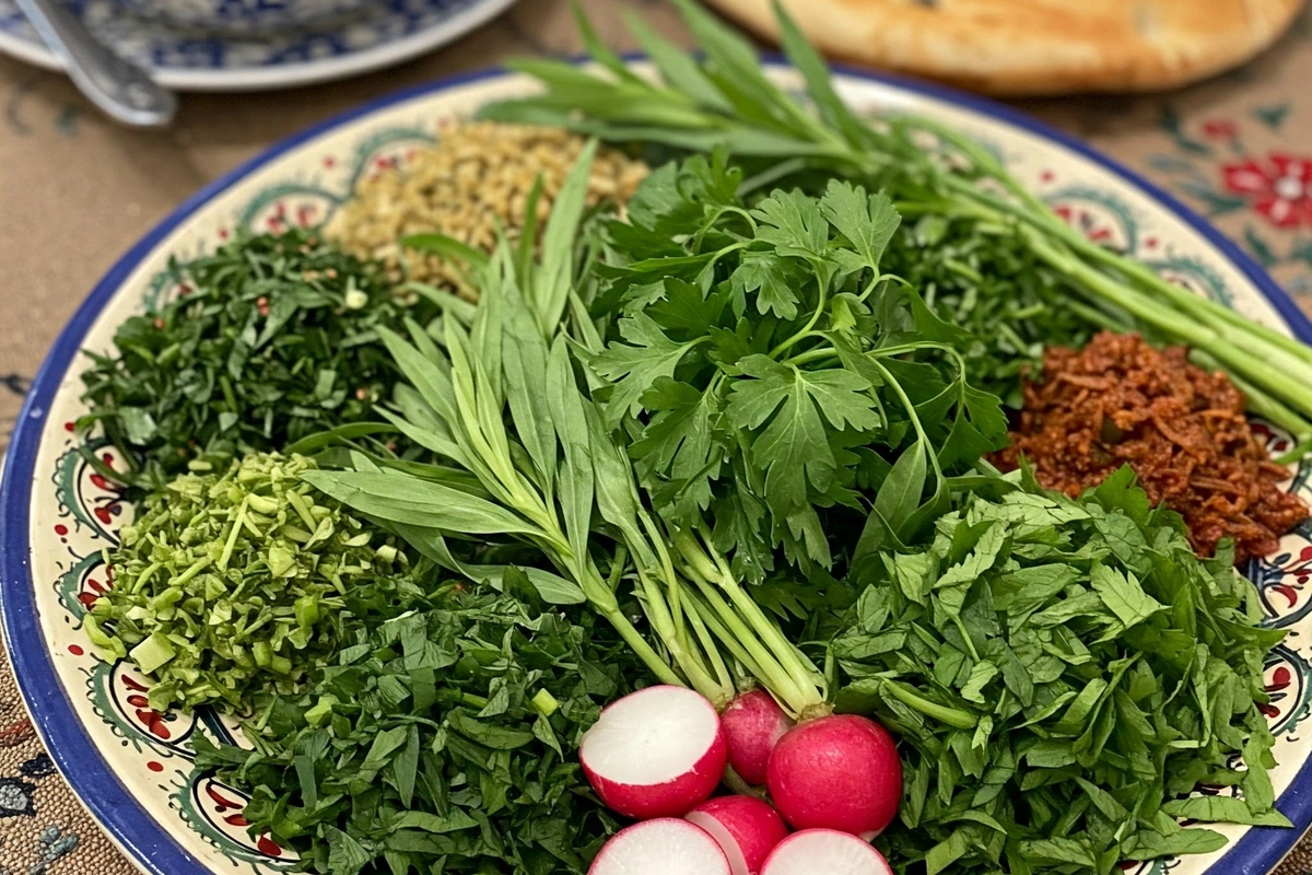 Tarragon in a Persian Fresh Herb Platter