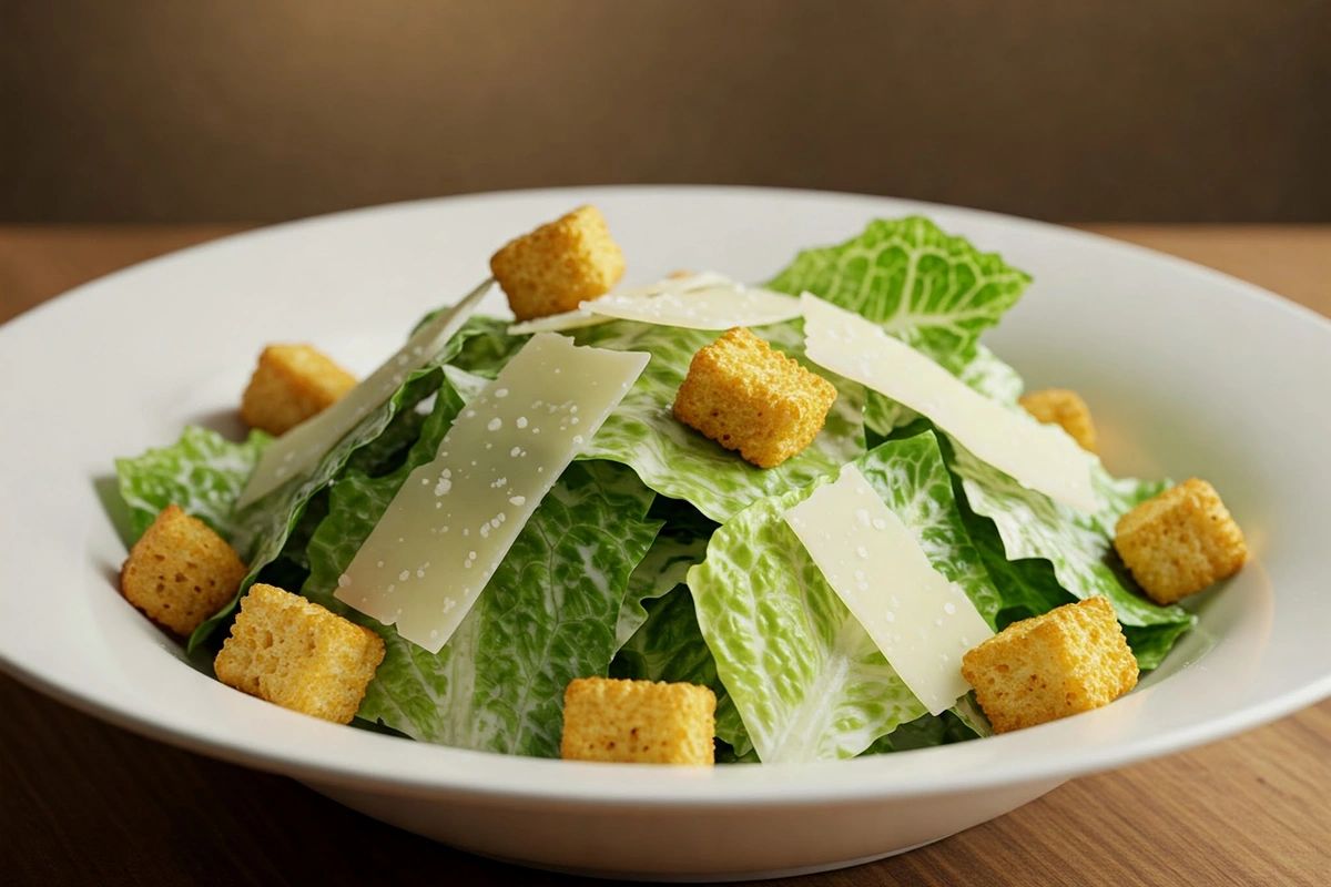 Fresh Caesar salad with classic ingredients