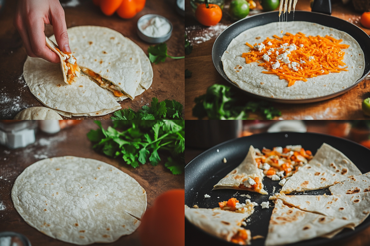  Step-by-step process of making a quesadilla from start to finish